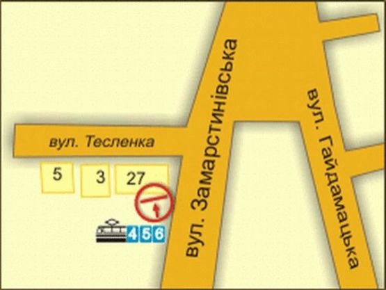 Схема рекламной плоскости по адресу вул. Замарстинівська, 27 Схема рекламной плоскости по адресу вул. Замарстинівська, 27
