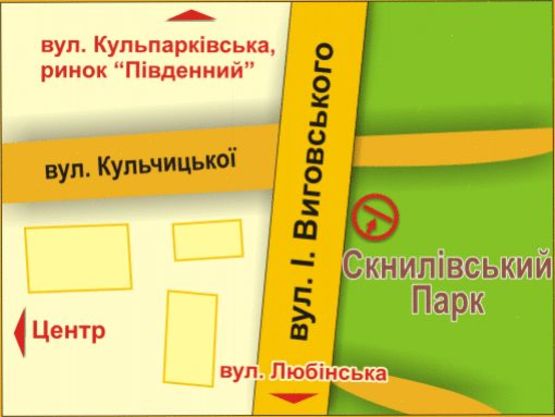 Схема рекламної площини за адресою вул. Виговського (навпроти буд. 45)