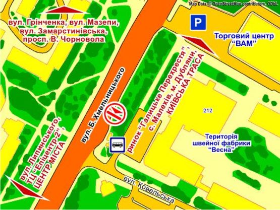 Схема рекламної площини за адресою вул. Хмельницького – Ковельська