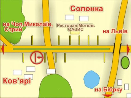 Схема рекламної площини за адресою с. Солонка (напрямок до Чопа), місце 8