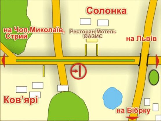 Схема рекламной плоскости по адресу с. Солонка (напрямок до Львова), місце 11