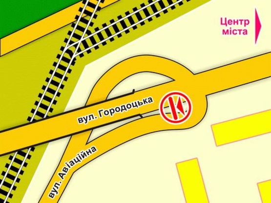 Схема рекламной плоскости по адресу вул. Городоцька (Скнилівський міст) Схема рекламной плоскости по адресу вул. Городоцька (Скнилівський міст)