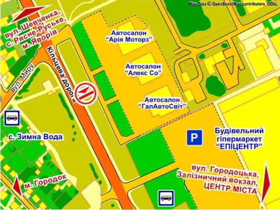 Схема рекламной плоскости по адресу вул. Городоцька, 302 (біля ТЦ "Епіцентр",  Автосалон "BMW", місце 3