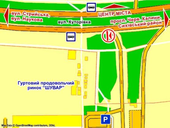 Схема рекламной плоскости по адресу вул. Хуторівка, 4,"Б" Гуртовий ринок "Шувар" Схема рекламной плоскости по адресу вул. Хуторівка, 4,"Б" Гуртовий ринок "Шувар"