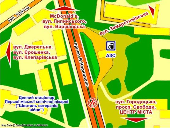 Схема рекламної площини за адресою пр. Чорновола (навпр. Шпиталю ветеранів, на р/с, з центру), пакет скролл 1 Схема рекламної площини за адресою пр. Чорновола (навпр. Шпиталю ветеранів, на р/с, з центру), пакет скролл 1