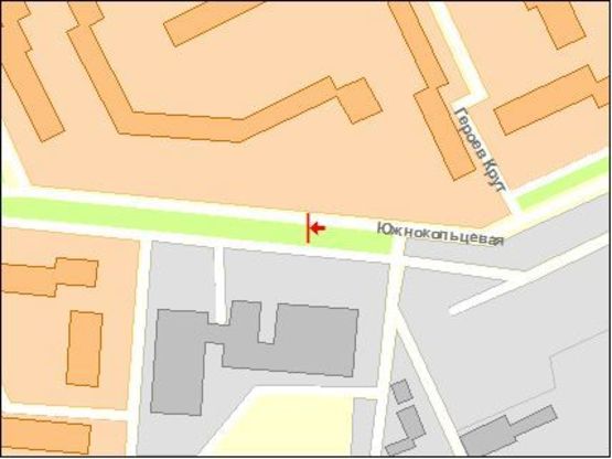 Схема рекламной плоскости по адресу Южно-Кольцевая ул., 12, конечная трол 3а, 6а, к ул Красноармейской Схема рекламной плоскости по адресу Южно-Кольцевая ул., 12, конечная трол 3а, 6а, к ул Красноармейской