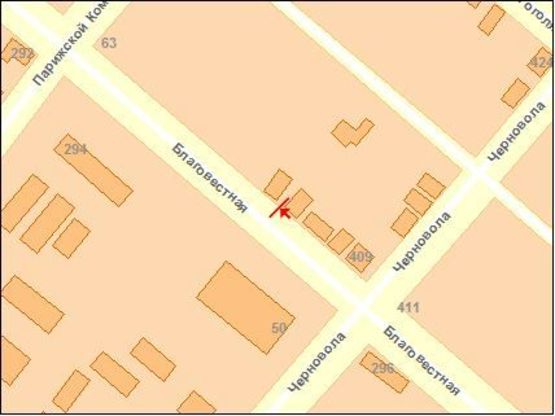 Схема рекламной плоскости по адресу Благовестная ул, 401, в центр Схема рекламной плоскости по адресу Благовестная ул, 401, в центр