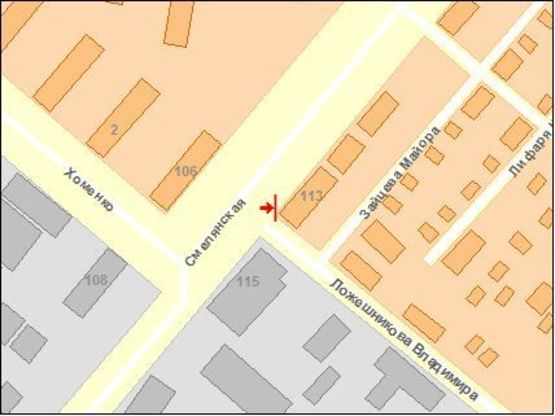 Схема рекламной плоскости по адресу Смелянская ул. / Крупской ул.       Схема рекламной плоскости по адресу Смелянская ул. / Крупской ул.