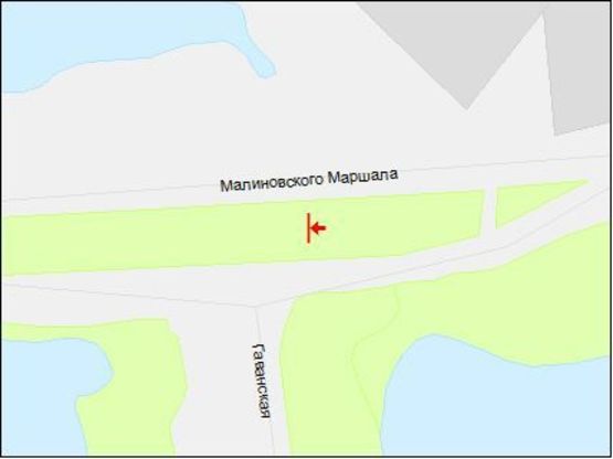 Схема рекламной плоскости по адресу Малиновского ул / Океаническая ул.,чебурашка, на ж/м Солнечный, левый Схема рекламной плоскости по адресу Малиновского ул / Океаническая ул.,чебурашка, на ж/м Солнечный, левый