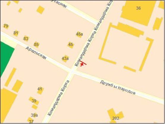 Схема рекламной плоскости по адресу Ком.Корка (Леся Сердюка) ул, 48 Схема рекламной плоскости по адресу Ком.Корка (Леся Сердюка) ул, 48