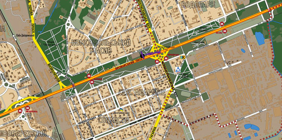 Схема рекламної площини за адресою Броварской, Малышко,29