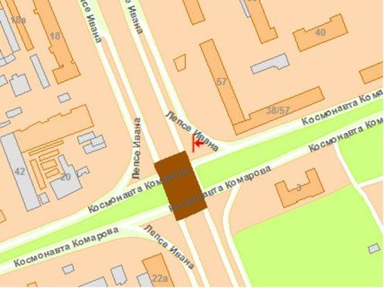 Схема рекламной плоскости по адресу Лепсе И. ул., 57/3 / пр. Комарова Схема рекламной плоскости по адресу Лепсе И. ул., 57/3 / пр. Комарова