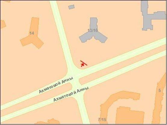 Схема рекламної площини за адресою Ахматовой ул., 10/13, к Ревуцкого ул. Схема рекламної площини за адресою Ахматовой ул., 10/13, к Ревуцкого ул.