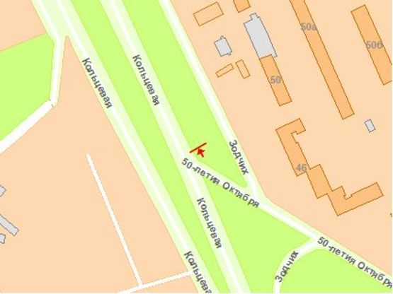 Схема рекламной плоскости по адресу Зодчих ул. / Кольцевая дорога, возле продуктового и оптового рынка, правый Схема рекламной плоскости по адресу Зодчих ул. / Кольцевая дорога, возле продуктового и оптового рынка, правый