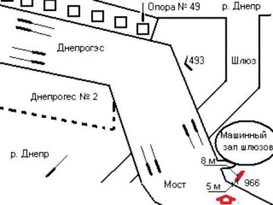 Схема рекламной плоскости по адресу 314_Запорожье_Гидросооружения