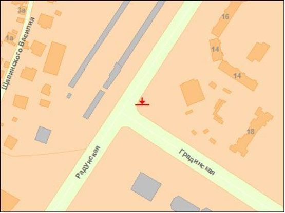 Схема рекламної площини за адресою Радунская ул./ Градинская ул., к Т. Драйзера ул. Схема рекламної площини за адресою Радунская ул./ Градинская ул., к Т. Драйзера ул.