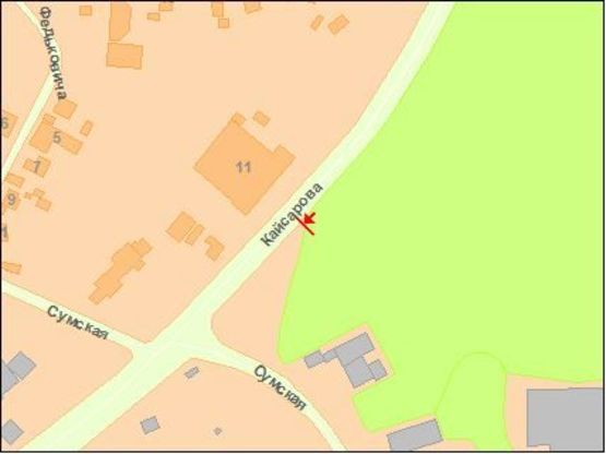 Схема рекламной плоскости по адресу Кайсарова ул., напротив дома  11, на Охтырский пер. Схема рекламной плоскости по адресу Кайсарова ул., напротив дома  11, на Охтырский пер.