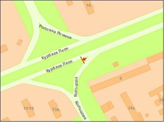 Схема рекламної площини за адресою Курбаса Леся пр. / Кольцова бул. Схема рекламної площини за адресою Курбаса Леся пр. / Кольцова бул.