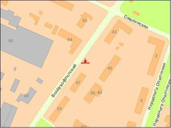 Схема рекламной плоскости по адресу Воздухофлотский пр., 45 Схема рекламной плоскости по адресу Воздухофлотский пр., 45