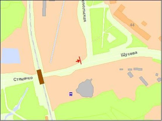 Схема рекламной плоскости по адресу Щусева ул., ст.м. Сырец Схема рекламной плоскости по адресу Щусева ул., ст.м. Сырец