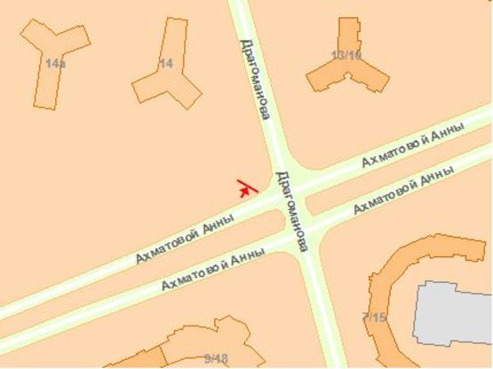 Схема рекламной плоскости по адресу Ахматовой ул. / Драгоманова ул. Схема рекламной плоскости по адресу Ахматовой ул. / Драгоманова ул.