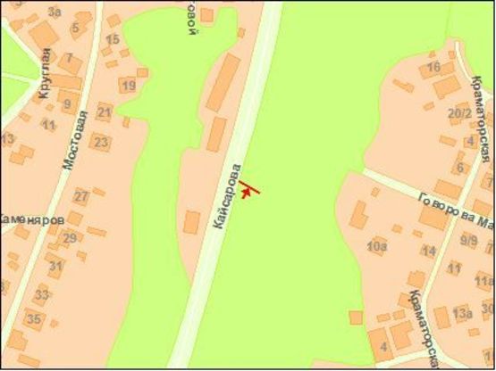 Схема рекламной плоскости по адресу Кайсарова ул., 15, напротив АЗС "КЛО" Схема рекламной плоскости по адресу Кайсарова ул., 15, напротив АЗС "КЛО"