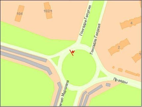 Схема рекламної площини за адресою Правды просп., на кругу Схема рекламної площини за адресою Правды просп., на кругу