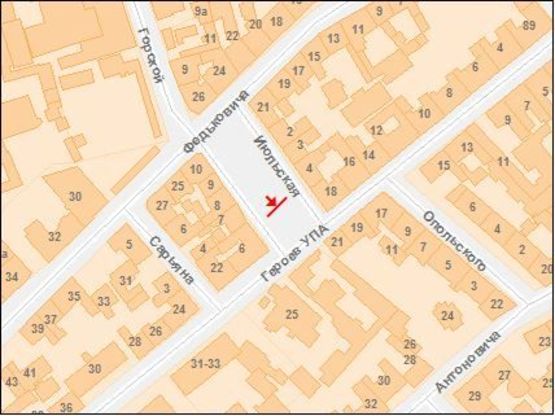 Схема рекламної площини за адресою Липневая пл, 6-7, на пл Липневую Схема рекламної площини за адресою Липневая пл, 6-7, на пл Липневую