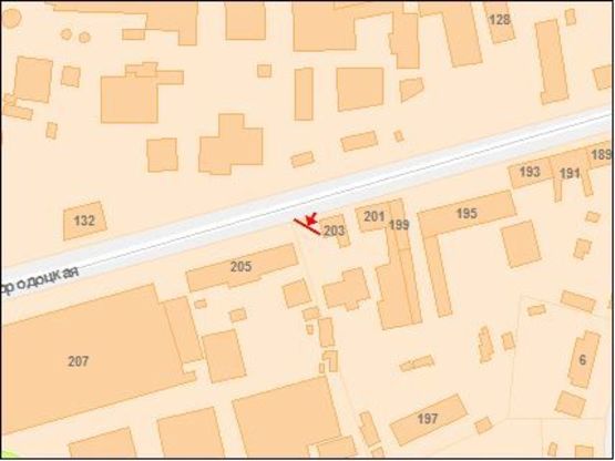 Схема рекламної площини за адресою Городоцкая ул, 205, из центра