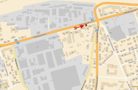 Схема рекламной плоскости по адресу Городоцкая ул, 191, в центр Схема рекламной плоскости по адресу Городоцкая ул, 191, в центр