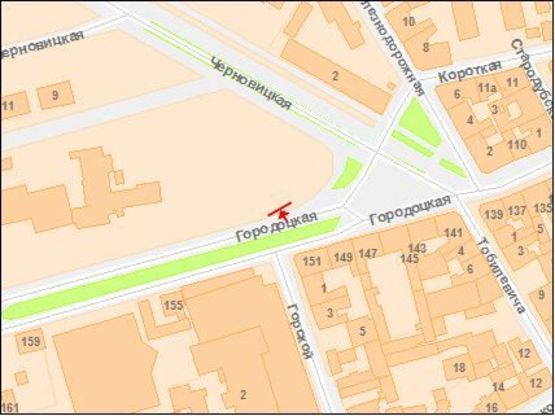 Схема рекламної площини за адресою Городоцкая ул., справа от автостоянки Схема рекламної площини за адресою Городоцкая ул., справа от автостоянки