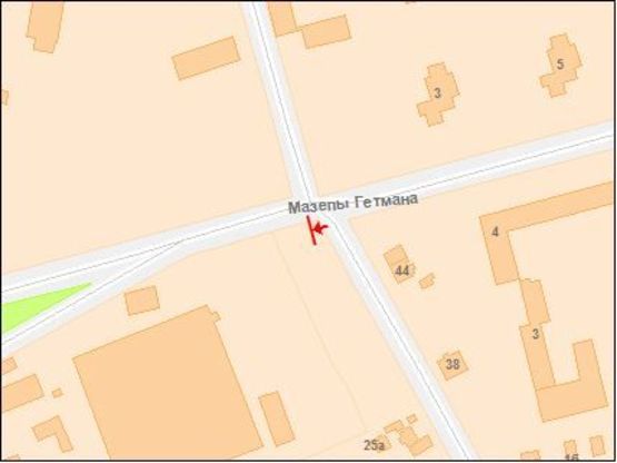 Схема рекламної площини за адресою Гетьмана Мазепы ул., 2 Схема рекламної площини за адресою Гетьмана Мазепы ул., 2