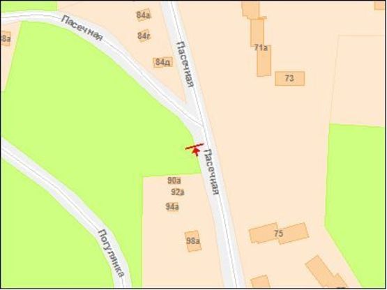 Схема рекламної площини за адресою Пасечная ул. - напротив дома 94а